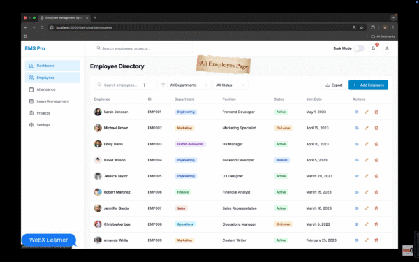 Best Employee Management System Project in React JS ~With Source Code ...