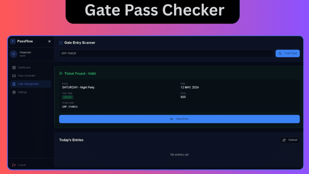 Gate Pass Management System Mern Stack