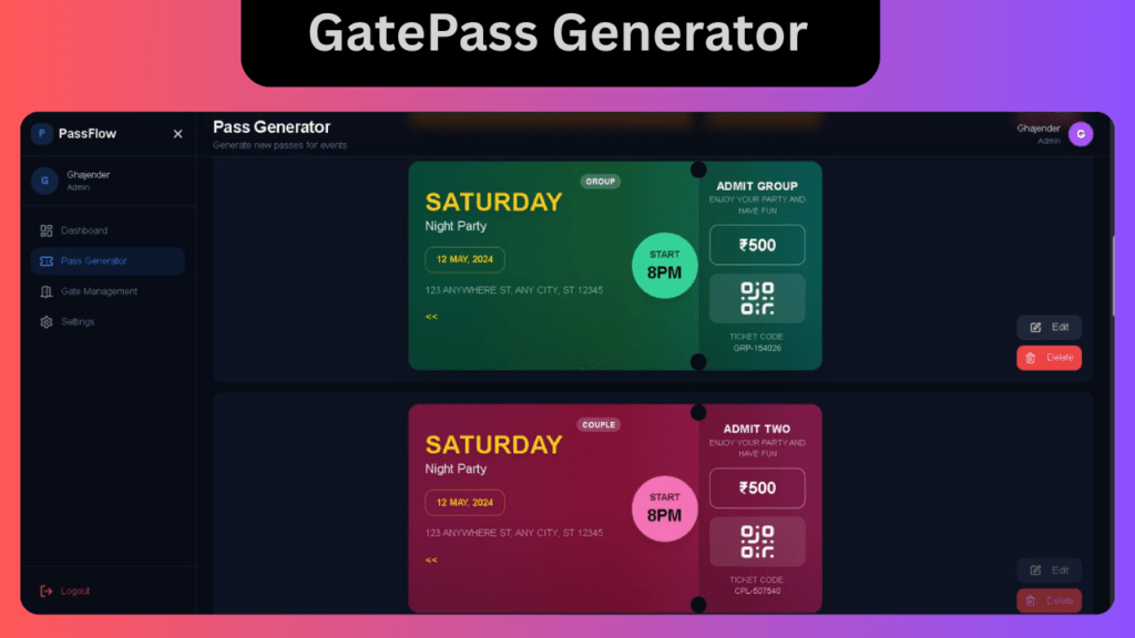 Gate Pass Management System MERN Stack