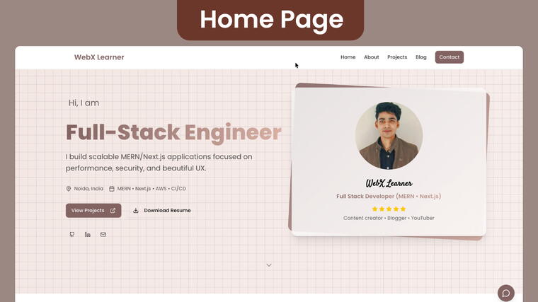 personal portfolio website design react