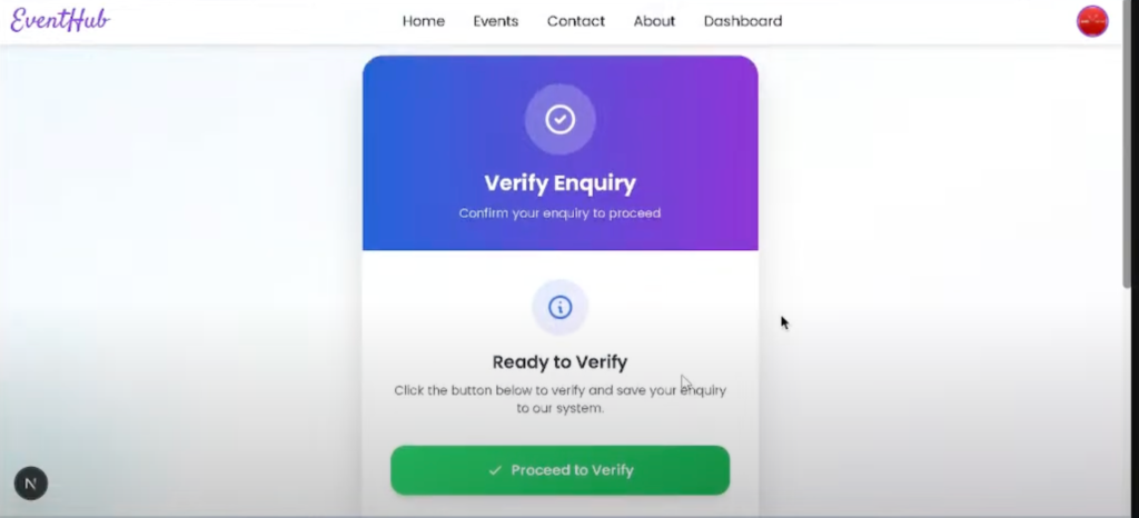 Organizer inquiry approval system in event management admin panel